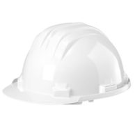 White Unvented Safety Helmet