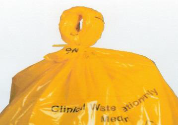 Swan necking clinical waste bag   