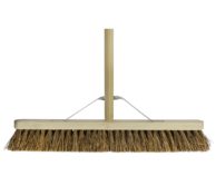 24" Stiff Bassine Wooden Broom with Stay