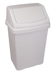 White Plastic Swing Bins 50L