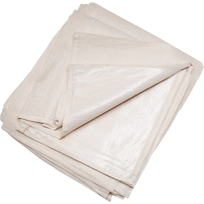 Cotton Twill Dust Sheet Polythene Backed 3.6 x 3.6m