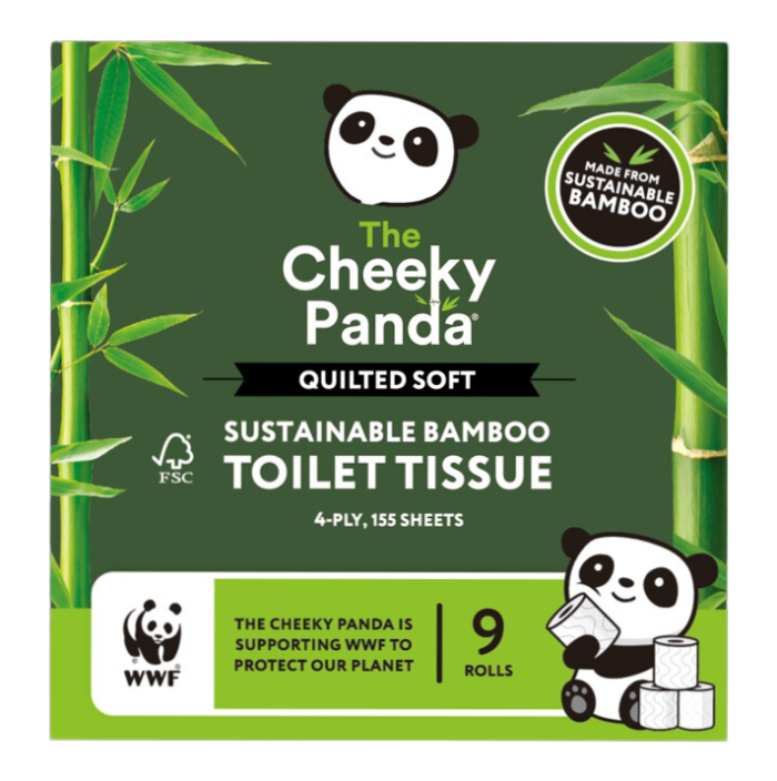 Cheeky Panda 4-Ply Quilted Toilet Rolls (45 Rolls)