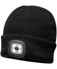 Portwest Black Beanie with LED Head Light