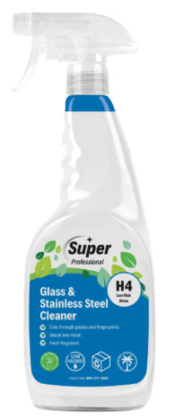 Super H4 Glass & Stainless Steel Cleaner 750ml