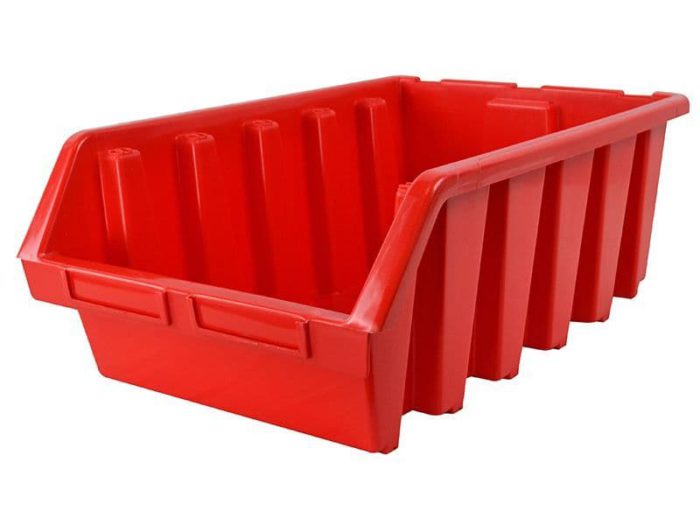 Interlocking Storage Bin Red